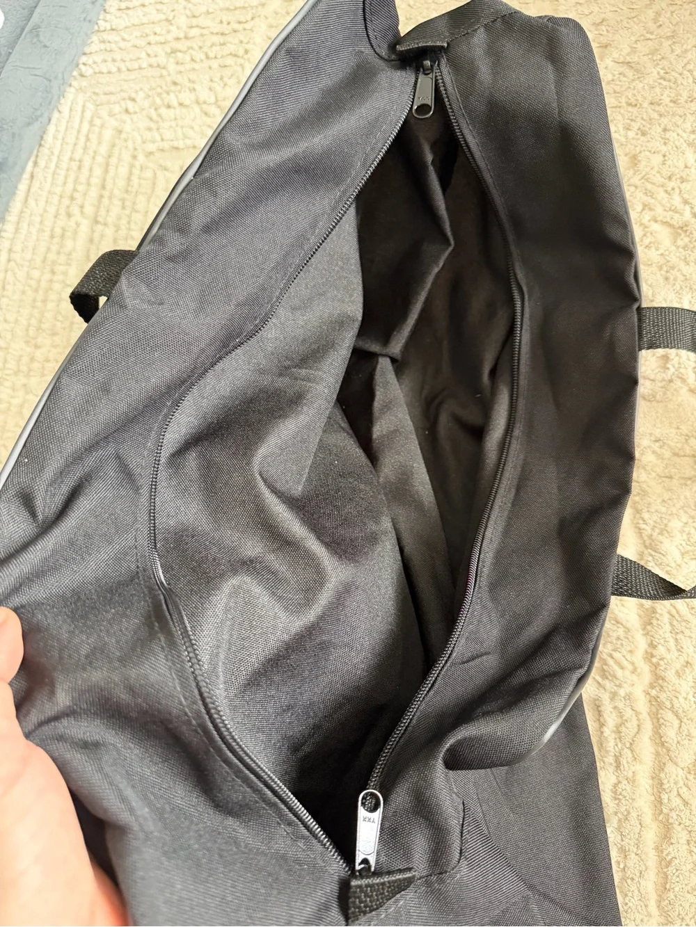 Harley Davidson Large Black Canvas Duffle Bag Travel Carry On Biker Motorcycle